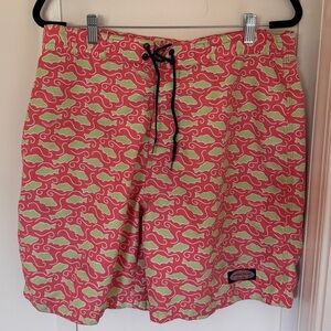 Vineyard Vines Pink Fish Boardshort Swimsuit large